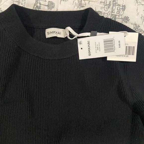 Jonathan Simkhai Black Bell Sleeve Blouse - Picture 2 of 3